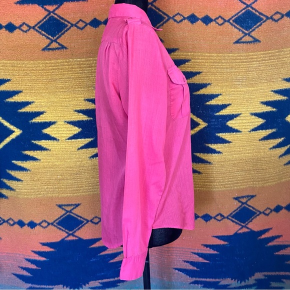 Vintage Cherry Stix ltd Pink Button down Polycotton Top. 1960’s. Large. Pockets. - Picture 3 of 16